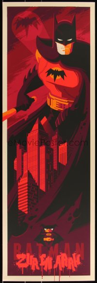 3k1609 BATMAN #16/150 12x36 art print 2015 Mondo, art by Tom Whalen, Zur En Arrh!