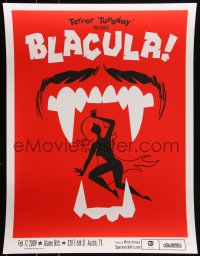 3k1765 BLACULA #18/52 18x24 art print 2009 Mondo, Alamo Drafthouse, woman & fangs by Mitch Ansara!