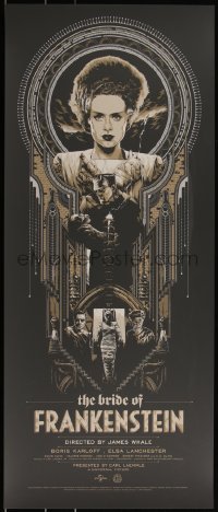 3k1562 BRIDE OF FRANKENSTEIN #16/175 15x36 art print 2018 Mondo, art by Ken Taylor, variant edition!