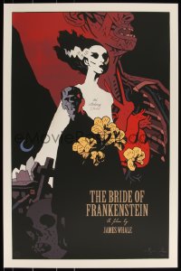 3k1491 BRIDE OF FRANKENSTEIN #16/325 21x32 art print 2014 Mondo, art of Lanchester by Mike Mignola!