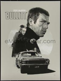 3k1785 BULLITT #16/150 18x24 art print 2017 Mondo, McQueen by Matthew Woodson, variant edition!