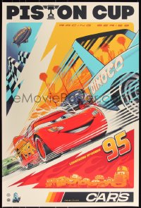 3k0291 CARS #16/260 24x36 art print 2019 Mondo, great Disney style art of track by Cesar Moreno!