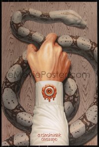 3k0309 CLOCKWORK ORANGE #16/275 24x36 art print 2019 Mondo, hand gripping snake by Boris Pelcer!