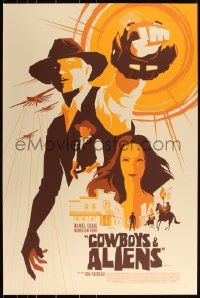 3k0329 COWBOYS & ALIENS #19/190 24x36 art print 2011 Mondo, Tom Whalen, first edition!