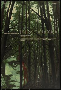 3k0497 FIRST BLOOD #16/300 24x36 art print 2020 Mondo, Stallone as Rambo by Barrett, regular ed.!