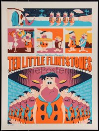 3k1880 FLINTSTONES #16/175 18x24 art print 2014 Mondo, Perillo, Ten Little Flintstones, first ed.!