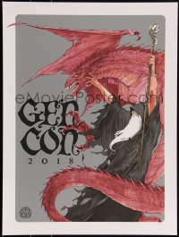 3k1908 GEN CON #2/125 18x24 art print 2018 Mondo, great fantasy wizard and dragon art by Sam Turner!