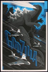 3k0580 GODZILLA #16/125 24x36 art print 2015 Mondo, art by Tom Whalen, variant edition!