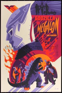 3k0596 GODZILLA VS. MEGALON #16/250 24x36 art print 2020 Mondo, art by Tom Whalen, regular edition!