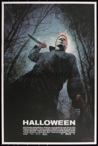 3k0650 HALLOWEEN #16/225 24x36 art print 2018 Mondo, Myers by Bill Sienkiewicz, Screen Print ed.!