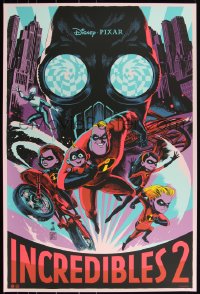 3k0705 INCREDIBLES 2 #16/240 24x36 art print 2019 Mondo, art by Francesco Francavilla!