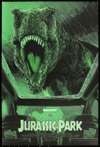 3k0763 JURASSIC PARK #16/150 TV 24x36 art print 2017 Mondo, glow-in-the-dark In-Gen night vision edition!