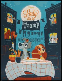 3k2016 LADY & THE TRAMP 18x24 art print 2017 Mondo, spaghetti scene art by Dave Perillo!