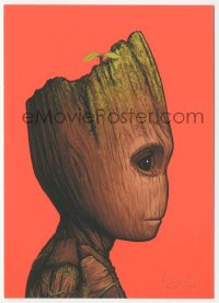 3k1466 MIKE MITCHELL signed #11/1355 5x7 art print 2017 Mondo, Baby Groot!