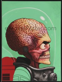 3k1404 MIKE MITCHELL signed #10/60 12x16 art print 2013 Mondo, brainy alien from Mars Attacks!