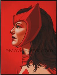 3k1443 MIKE MITCHELL signed #11/110 12x16 art print 2014 Mondo, profile art of Scarlet Witch!