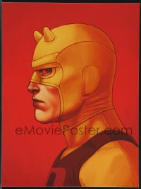 3k1444 MIKE MITCHELL signed #11/95 12x16 art print 2014 Mondo, profile art of Daredevil, yellow suit!