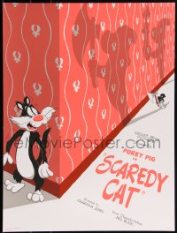 3k2172 SCAREDY CAT #16/200 18x24 art print 2014 Mondo, art by JJ Harrison, first edition!