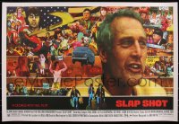 3k1468 SLAP SHOT signed #55/75 24x35 art print 2008 Mondo, art by Jon Smith, Alamo Drafthouse!