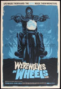 3k1279 WEREWOLVES ON WHEELS #9/65 24x36 art print 2011 Mondo, Justin Erickson, blue variant edition!