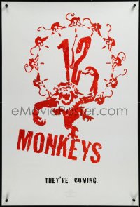 3m0725 12 MONKEYS teaser 1sh 1995 Bruce Willis, Brad Pitt, Stowe, Terry Gilliam directed sci-fi!