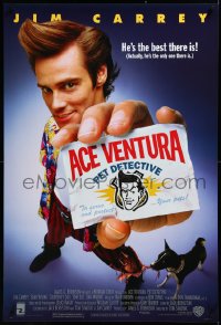 3m0730 ACE VENTURA PET DETECTIVE 1sh 1994 Jim Carrey tries to find Miami Dolphins mascot!