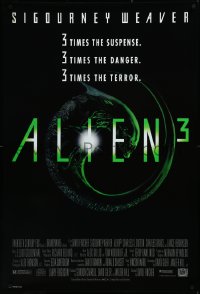 3m0734 ALIEN 3 1sh 1992 Sigourney Weaver, 3 times the danger, 3 times the terror!