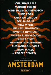 3m0742 AMSTERDAM teaser DS 1sh 2022 Christian Bale, Margot Robbie, Washington, huge cast list!