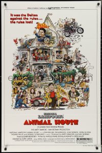 3m0744 ANIMAL HOUSE style B 1sh 1978 John Belushi, John Landis classic, art by Rick Meyerowitz!