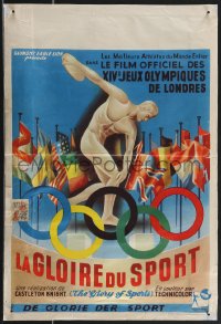 3m0300 XIV OLYMPIAD: THE GLORY OF SPORT Belgian 1948 XIV Olympiad: The Glory of Sport, ultra rare!