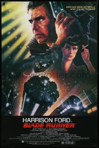 3m0772 BLADE RUNNER studio style 1sh 1982 Ridley Scott sci-fi classic, art of Harrison Ford by Alvin!