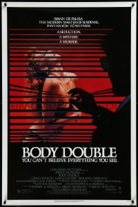 3m0776 BODY DOUBLE 1sh 1985 Brian De Palma, Melanie Griffith, voyeur watches sexy woman!