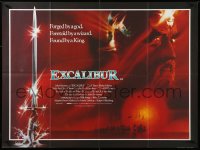 3m0333 EXCALIBUR British quad 1981 John Boorman, cool medieval fantasy sword artwork by Bob Peak!