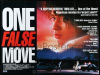 3m0346 ONE FALSE MOVE British quad 1992 Bill Paxton, Cynda Williams, Carl Franklin!