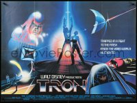 3m0349 TRON British quad 1982 Walt Disney sci-fi, Jeff Bridges in a computer, cool special effects!