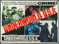 3m0352 UNDERWORLD, U.S.A. British quad 1960 Samuel Fuller, labor rackets, gambling, vice, narcotics!