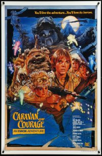 3m0780 CARAVAN OF COURAGE style B int'l 1sh 1984 An Ewok Adventure, Star Wars, art by Drew Struzan!