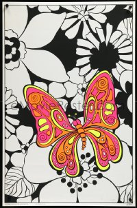 3m0147 BUTTERFLY 22x34 commercial poster 1971 black light psychedelic art of colorful butterfly!