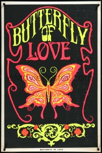 3m0148 BUTTERFLY OF LOVE 23x35 commercial poster 1970s black light psychedelic art of colorful butterfly!