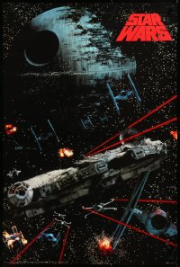 3m0168 STAR WARS 24x36 commercial poster 1991 image of unfinished but operational Death Star!