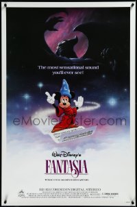 3m0812 FANTASIA 1sh R1985 Mickey from Sorcerer's Apprentice & Chernabog from Night on Bald Mountain!