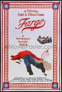 3m0814 FARGO 1sh 1996 a homespun murder story from Coen Brothers, Dormand, needlepoint design!