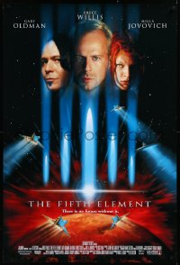 3m0817 FIFTH ELEMENT DS 1sh 1997 Bruce Willis, Milla Jovovich, Oldman, directed by Luc Besson!