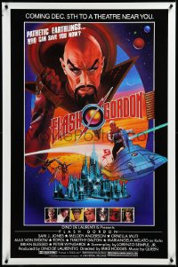 3m0820 FLASH GORDON advance 1sh 1980 different Noble art of Jones, Melody Anderson & Max Von Sydow!