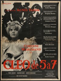 3m0260 CLEO FROM 5 TO 7 French 23x32 1962 Agnes Varda classic, great close up of Corinne Marchand!