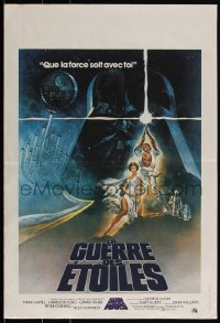 3m0271 STAR WARS French 16x24 1977 George Lucas, A New Hope, great Tom Jung art, very rare!