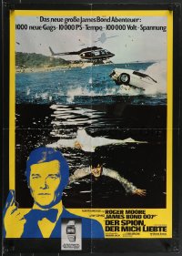 3m0196 SPY WHO LOVED ME German 1977 Roger Moore as James Bond & Seiko tie-in, Jaws defeats shark!