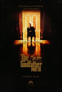 3m0835 GODFATHER PART III heavy stock teaser 1sh 1990 Al Pacino, Francis Ford Coppola!