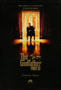 3m0836 GODFATHER PART III teaser DS 1sh 1990 Al Pacino, Francis Ford Coppola!