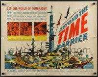 3m1135 BEYOND THE TIME BARRIER 1/2sh 1959 cool art of futuristic city in the year 2024!